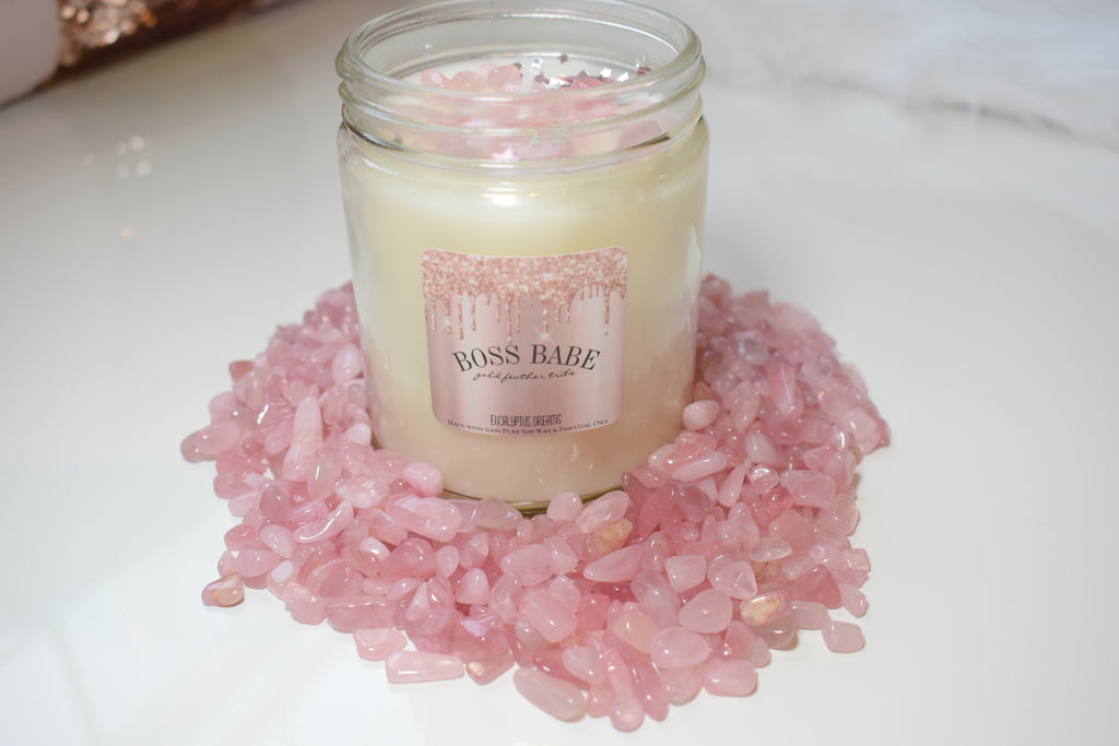 Boss Babe Rose Quartz Soy Candle