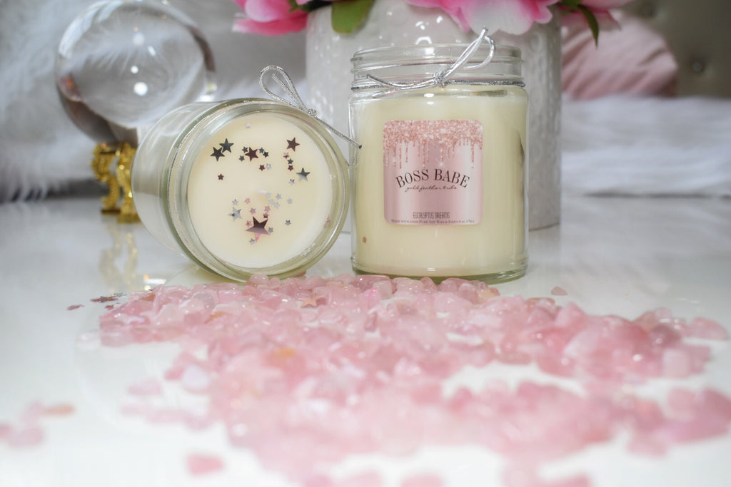 Boss Babe Rose Quartz Soy Candle